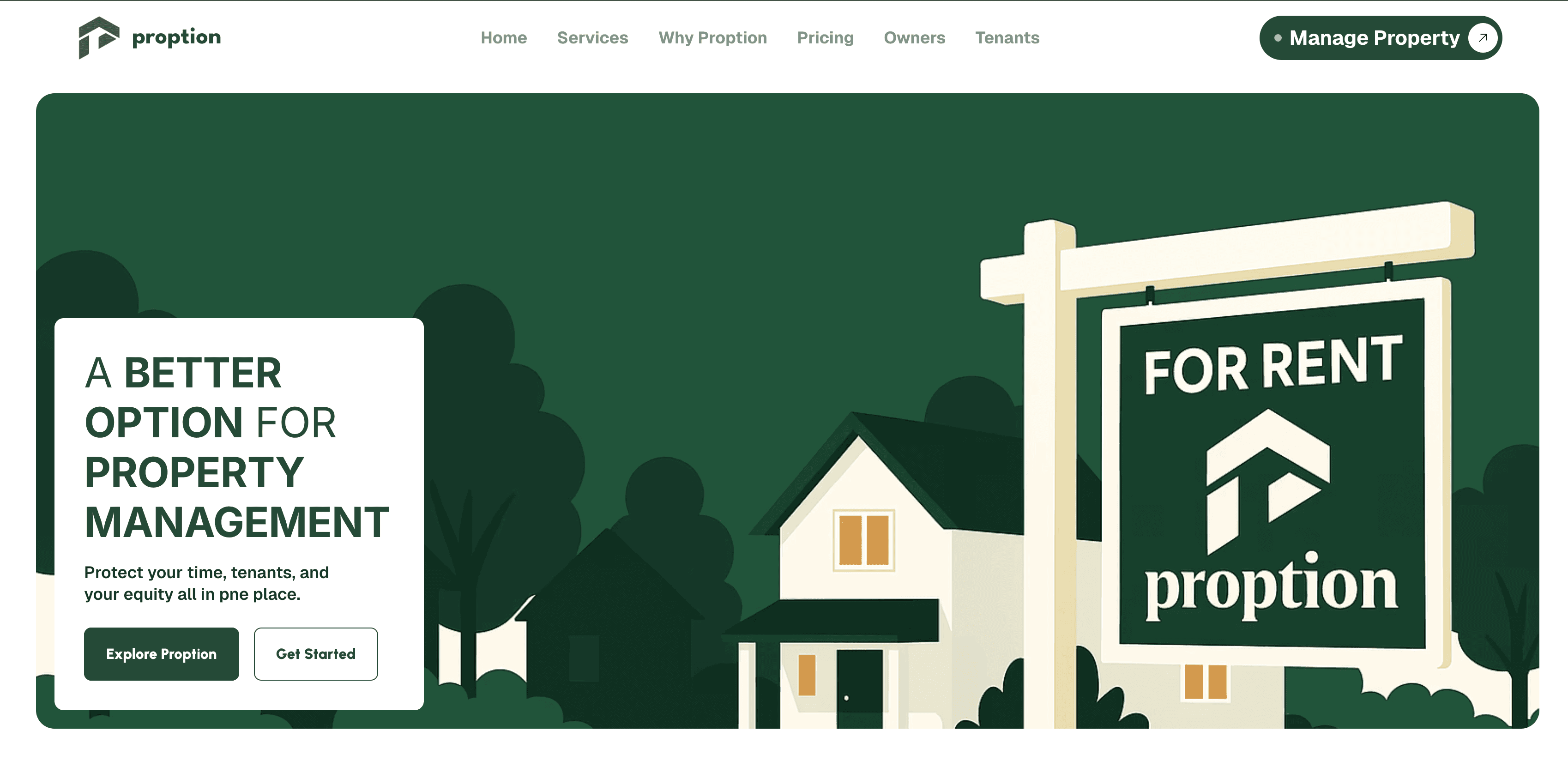 Proption hero website screenshot