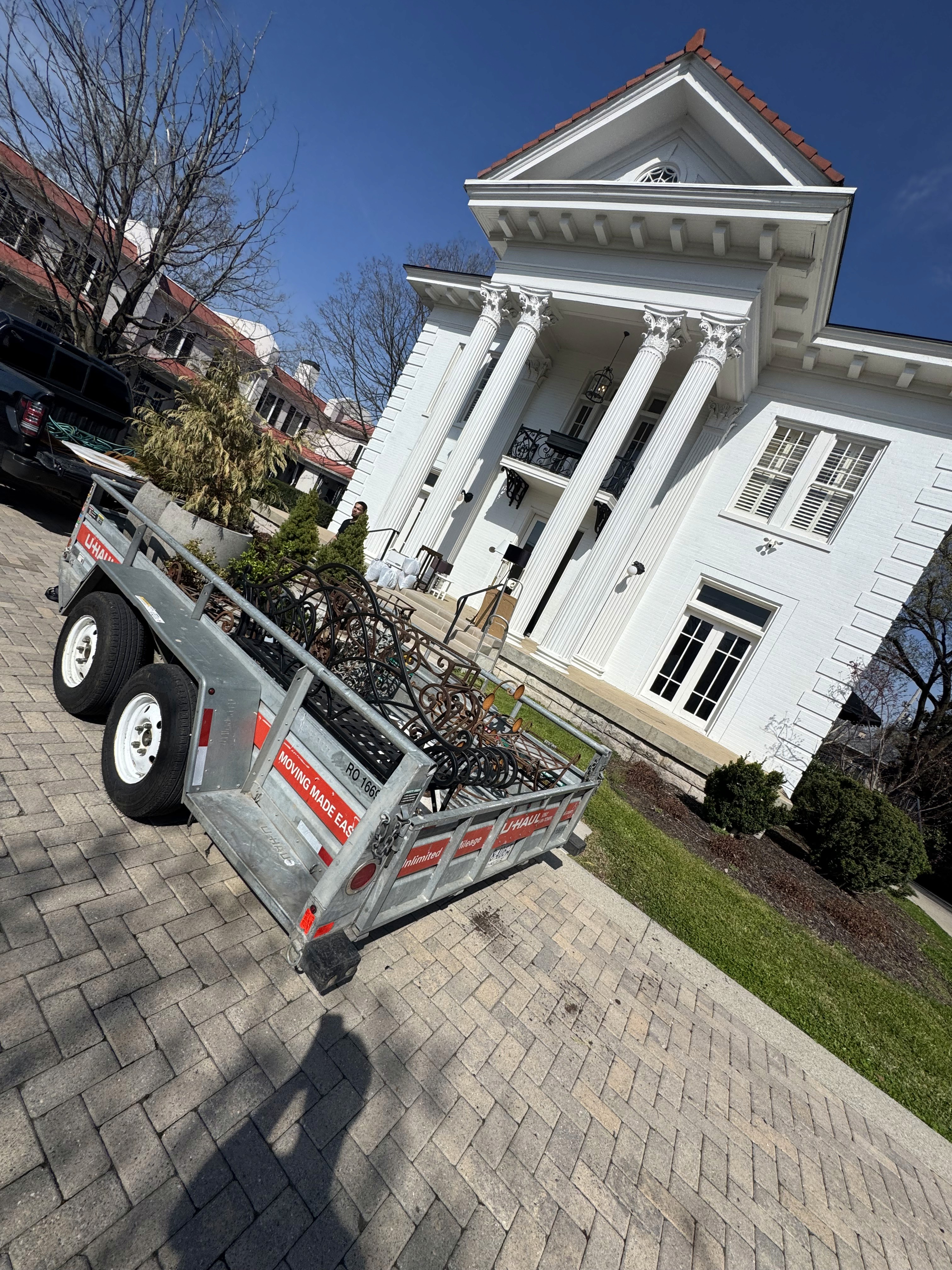 A trailer with new trees for landscaping