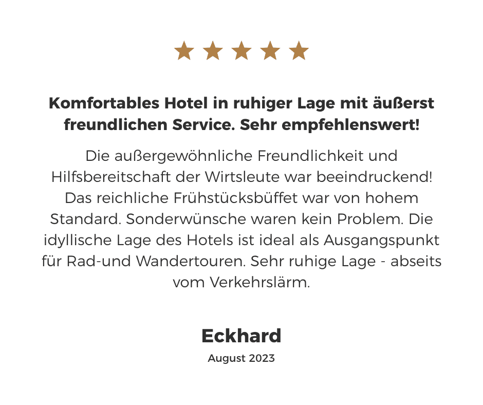 Testimonial Kundenbewertung auf dem Hofgut Langenborn