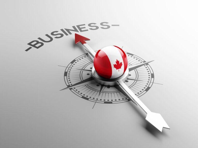 Business startup icons featuring Canadian symbols.