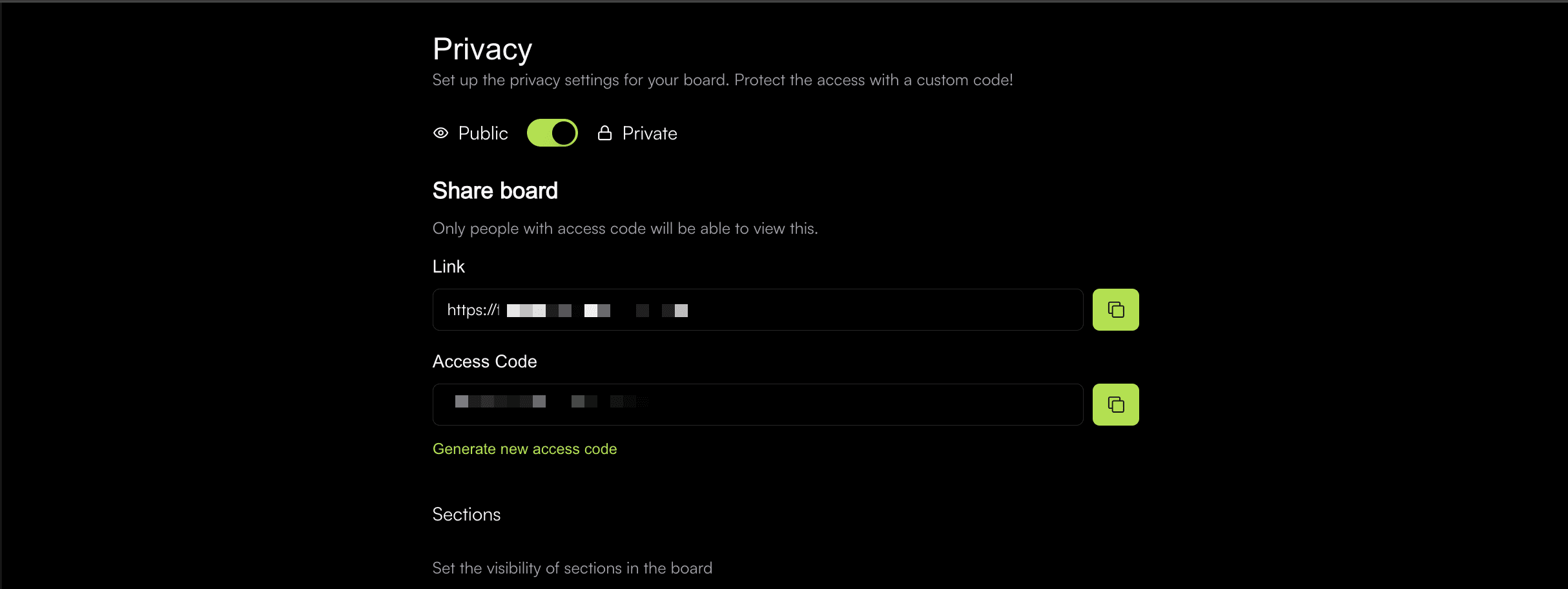 SteelSync board privacy