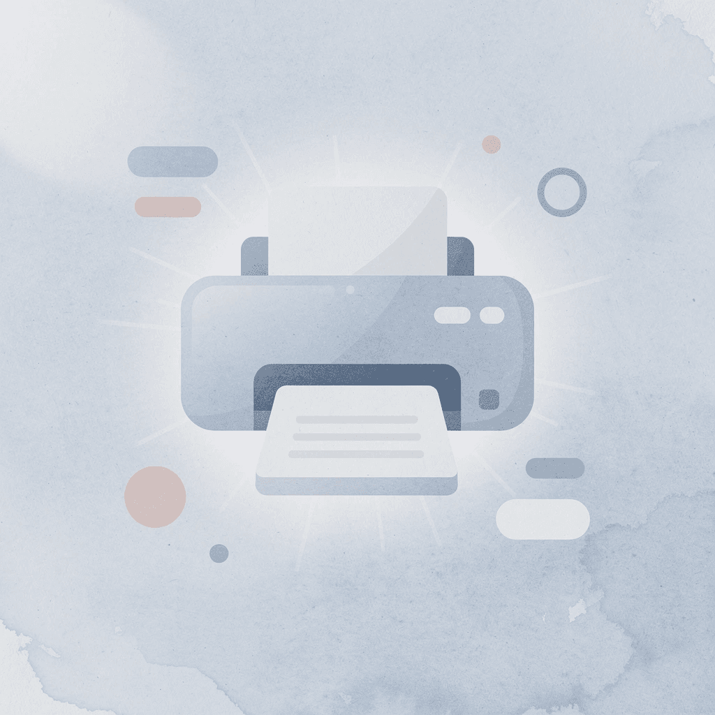 Printer icon representing the t-shirt printing process