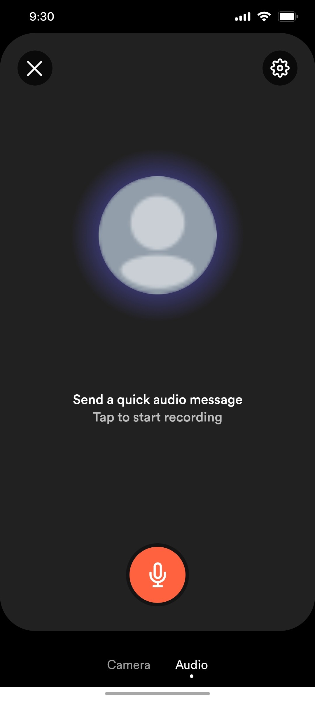 loom Audio Record screen