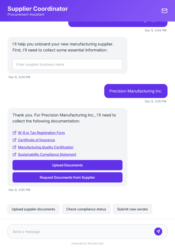 Supplier Information Coordinator AI Agent Template
