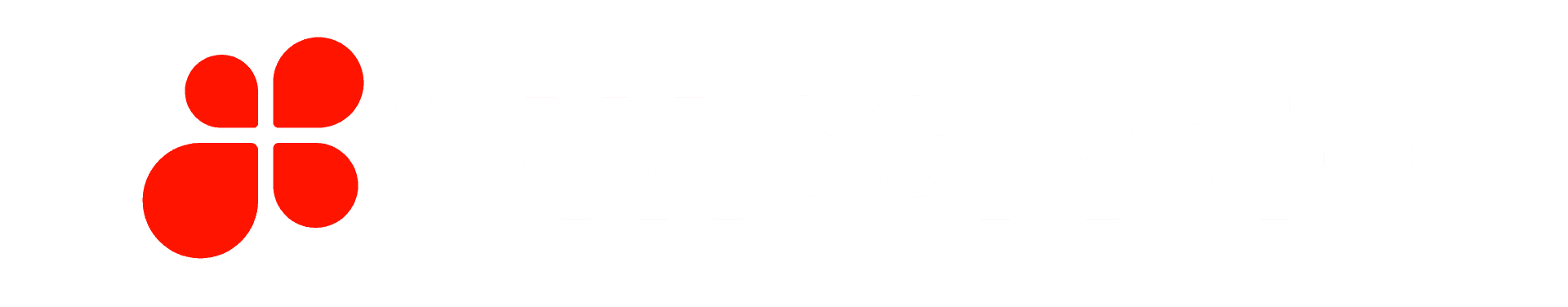 White interwoven logo on black background. Simple, minimalist design.