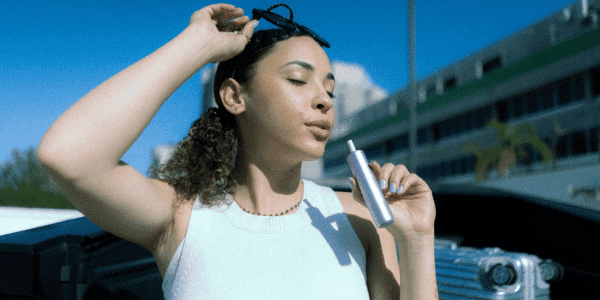 A person carrying a Nano Joint™ and Odin Device in their pocket, emphasizing its compact, on-the-go convenience.