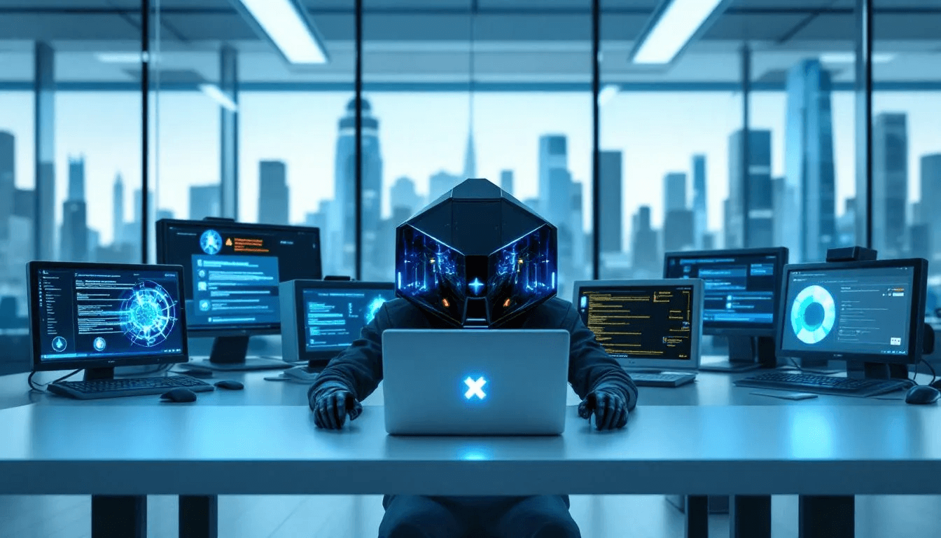 The image depicts a quantum computer positioned at the center, surrounded by traditional computers, symbolizing the quantum threat to public key cryptography. This visual highlights the potential risks to secure communication and encryption methods that rely on public and private keys.