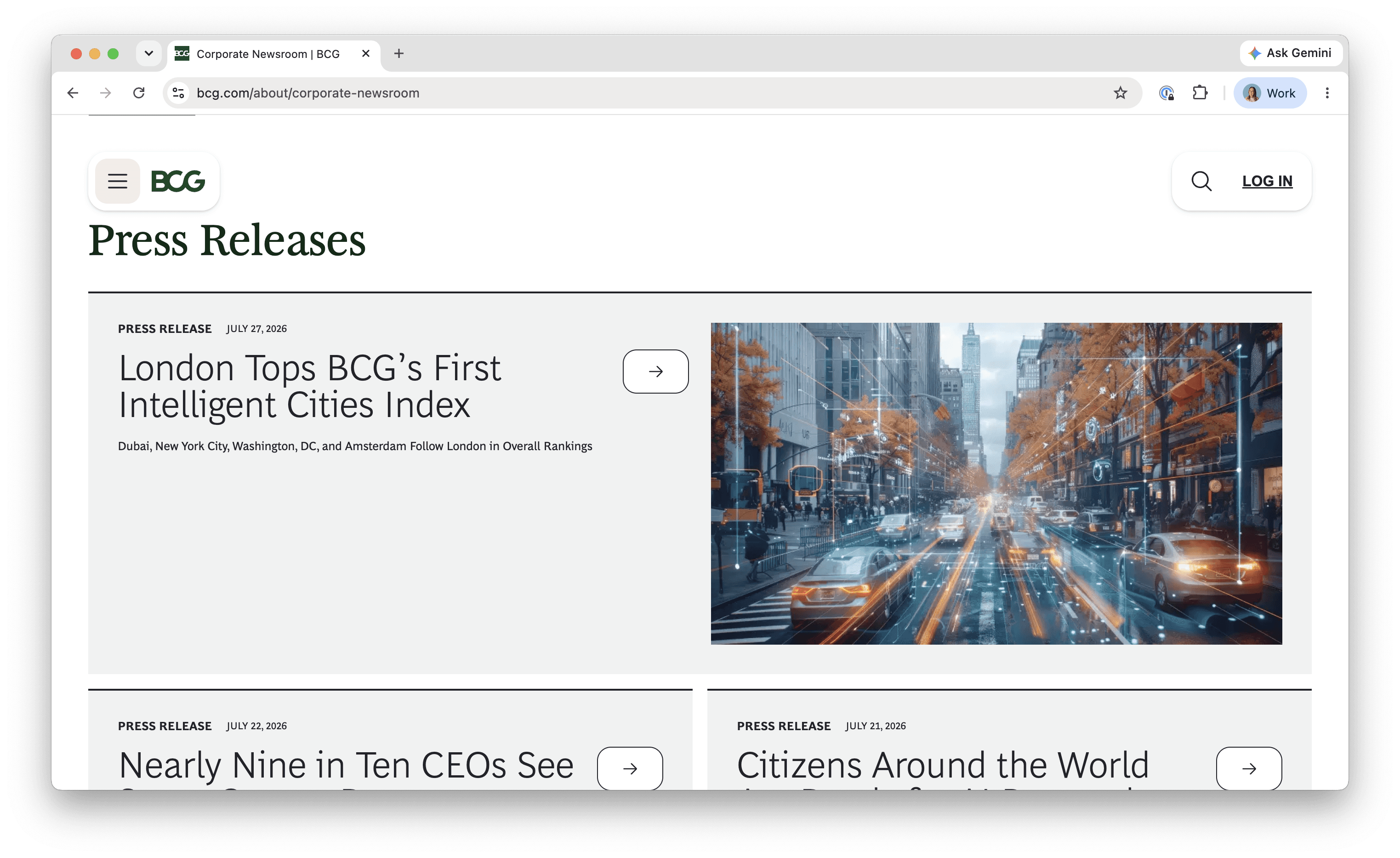 BCG corporate newsroom