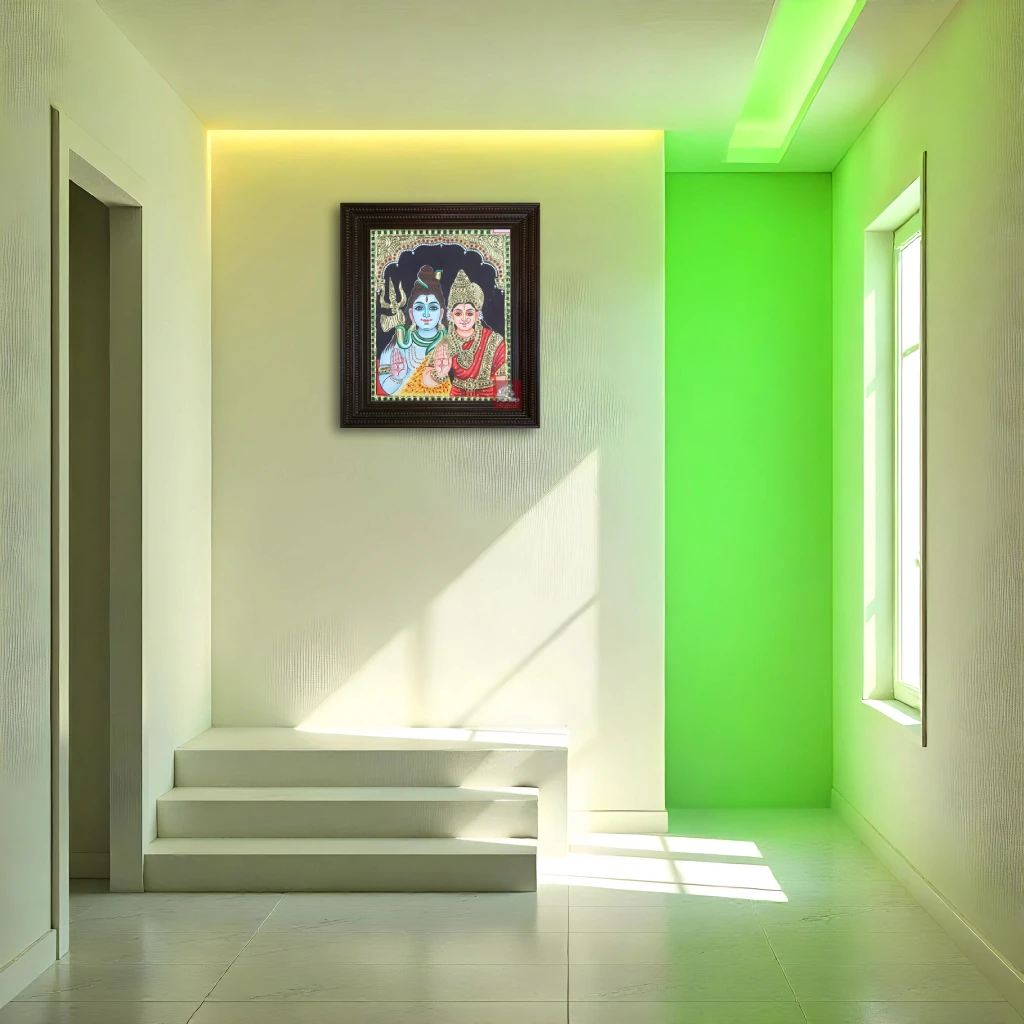 shiva parvathi tanjore painting