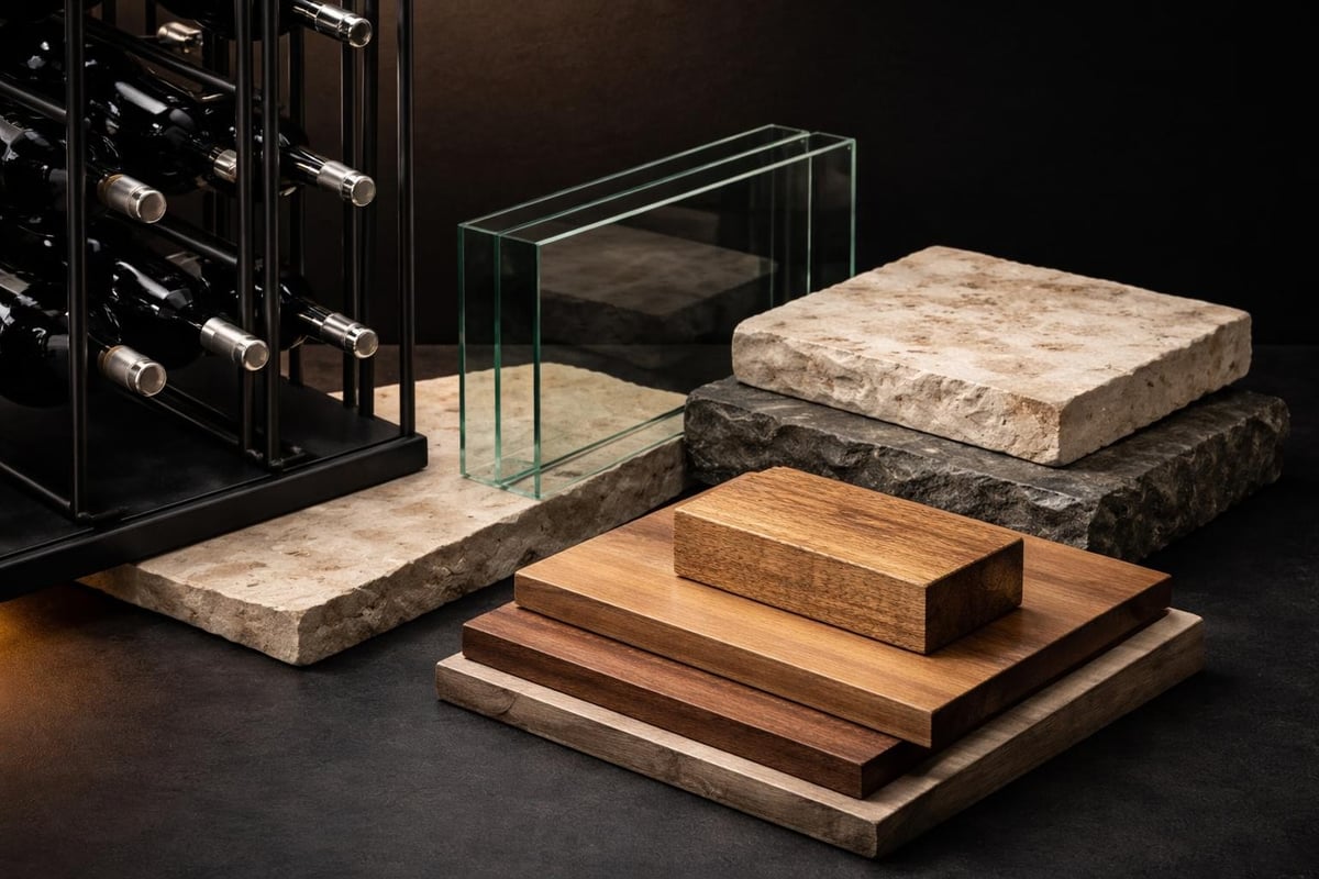 Modern wine cellar materials