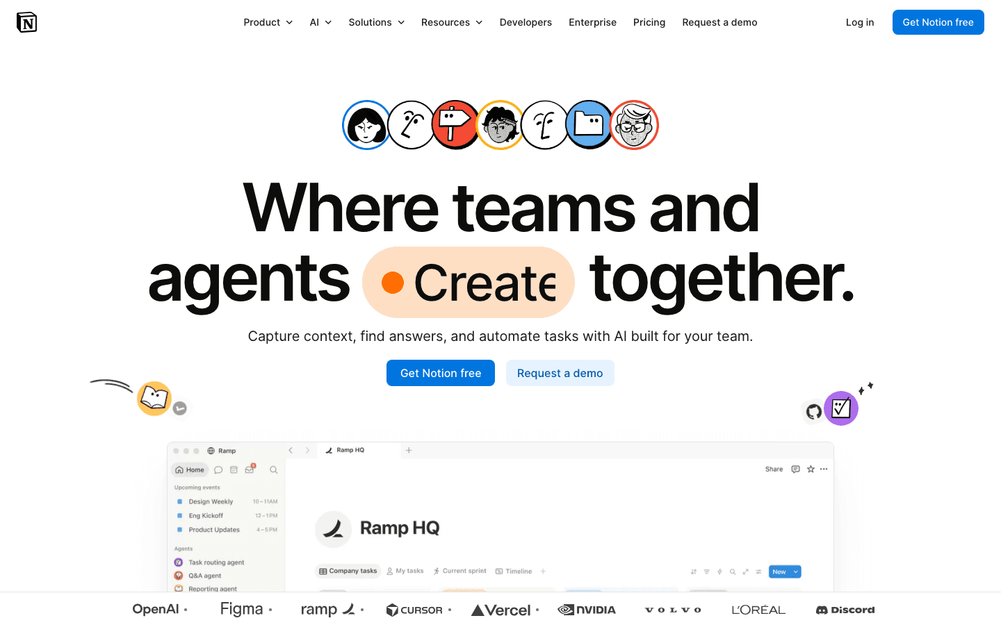 Notion workspace app website screenshot