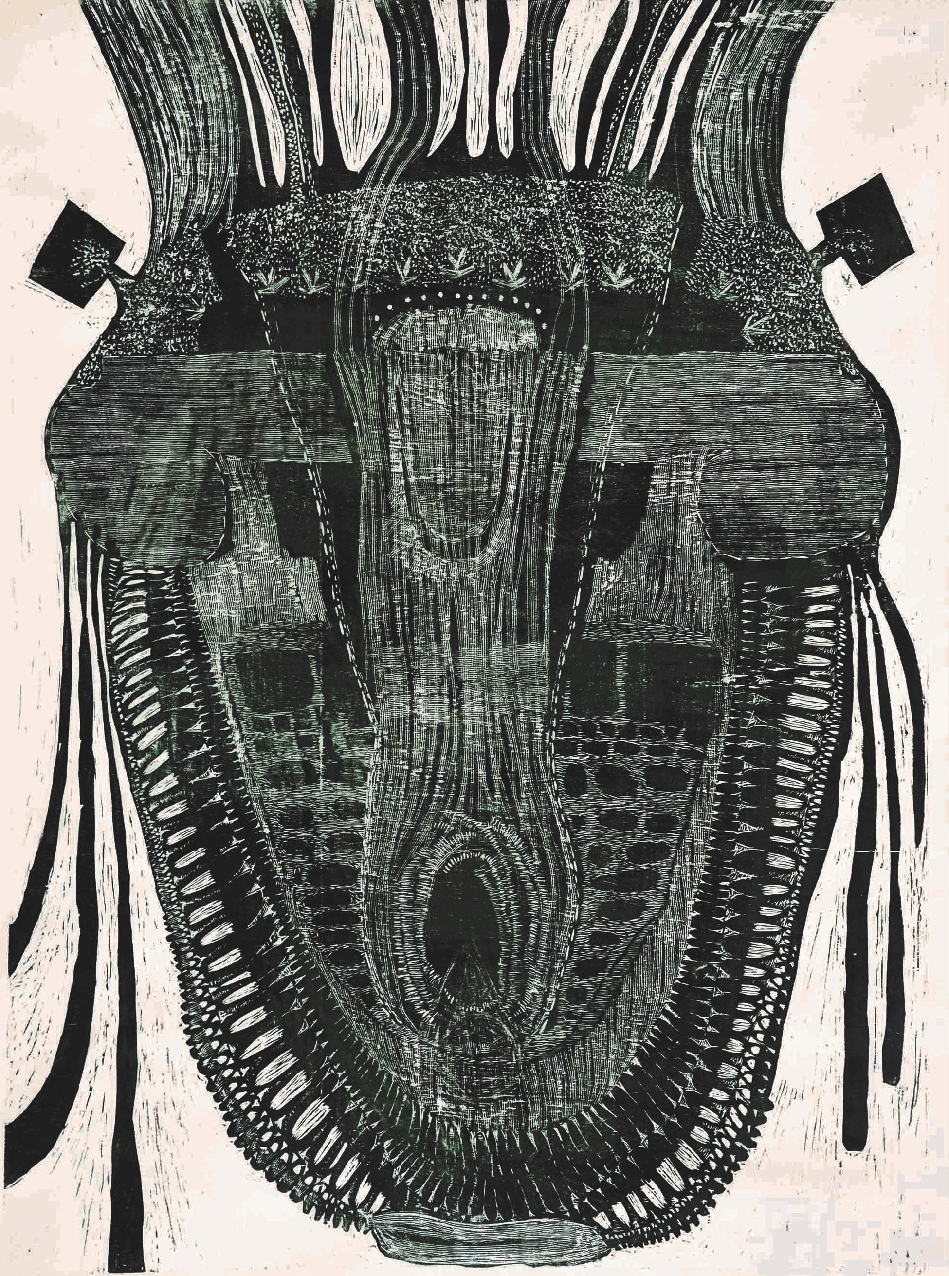 herd of sheep on road painting