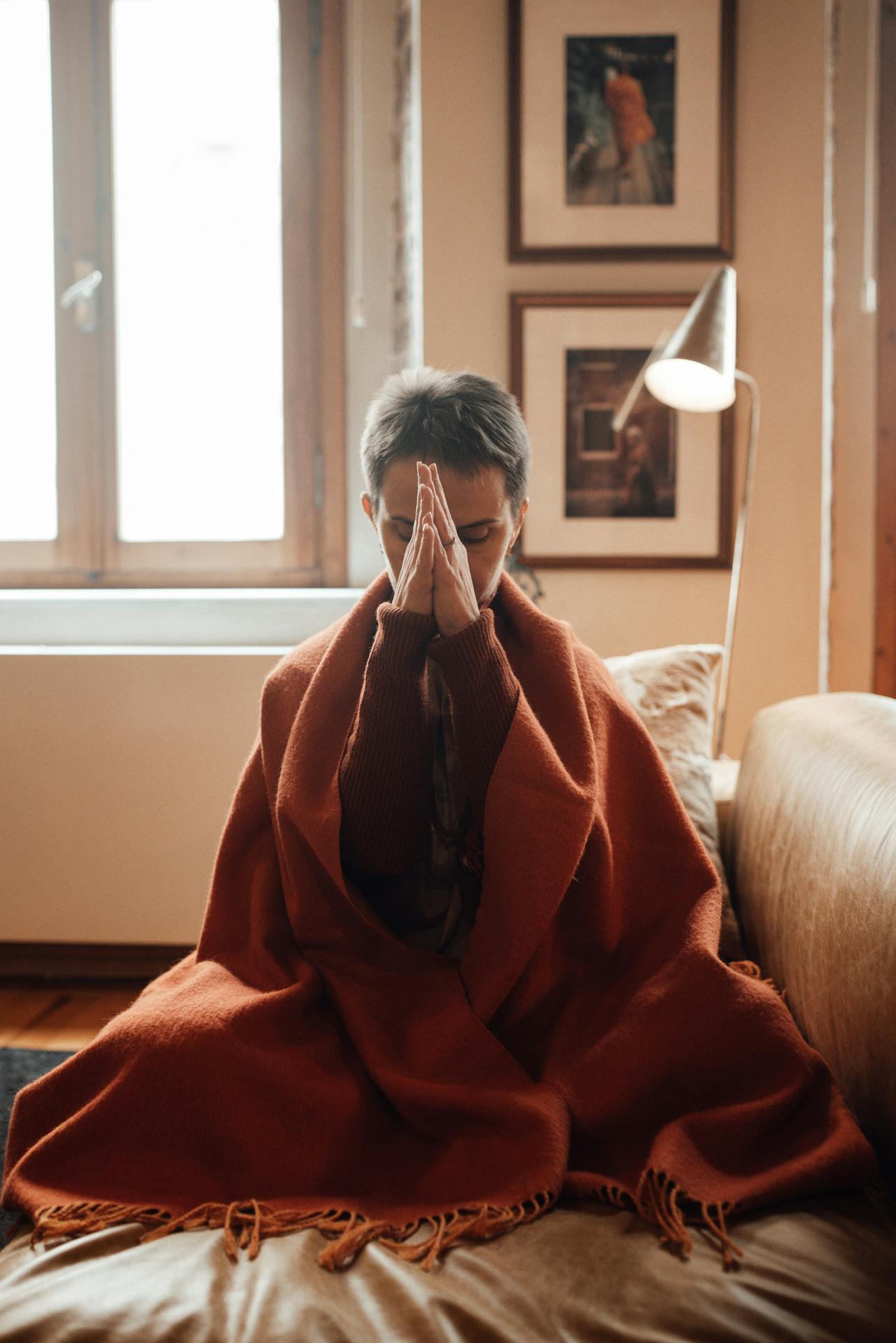 architectural photo of tower between buildings