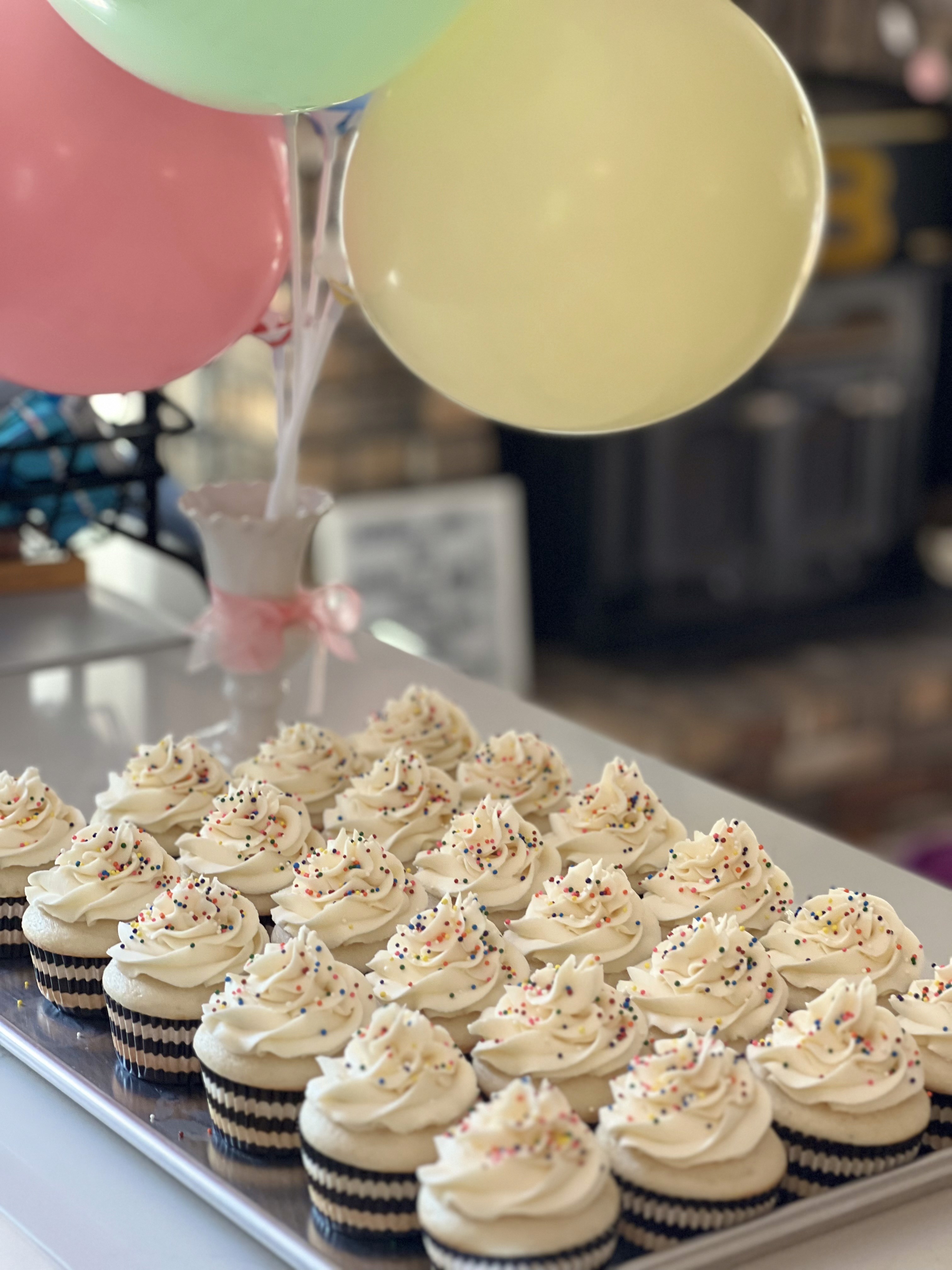 Hand-decorated cake detail