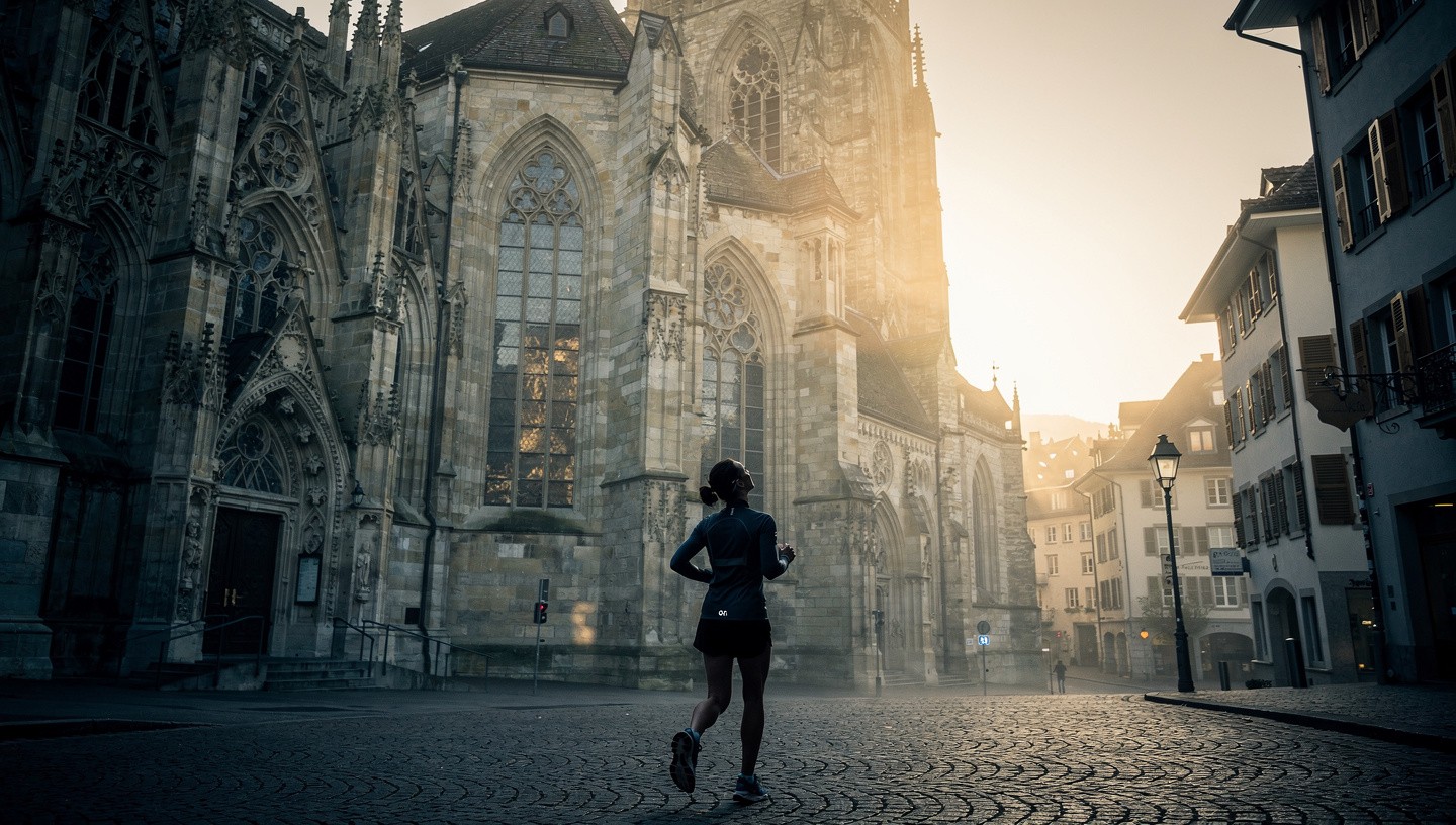 Male athlete running