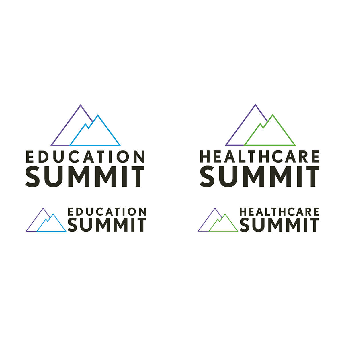 Horizontal and vertical versions of event logos