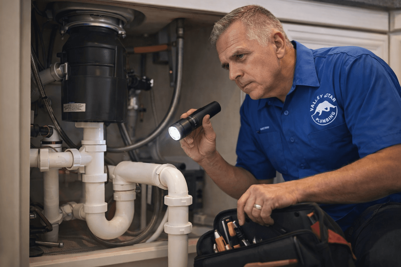 Licensed plumber in Fresno providing residential plumbing service.