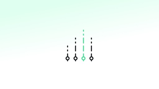 An icon representing analytics on a pale green background