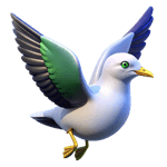 3D stylized seagull illustration for humane seagull prevention and removal services
