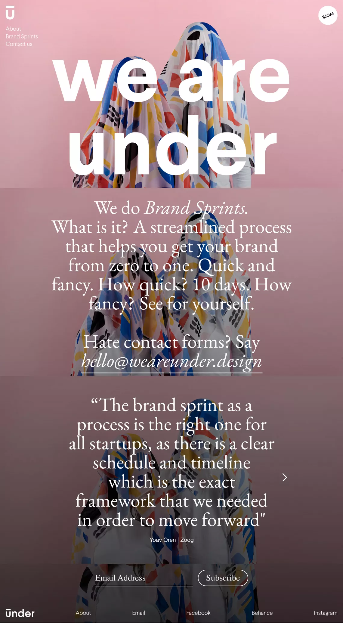 We are Under portfolio page screenshot showcasing Design and Tech design