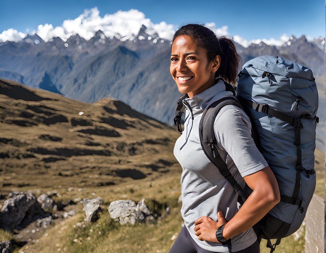 woman hiking in nature