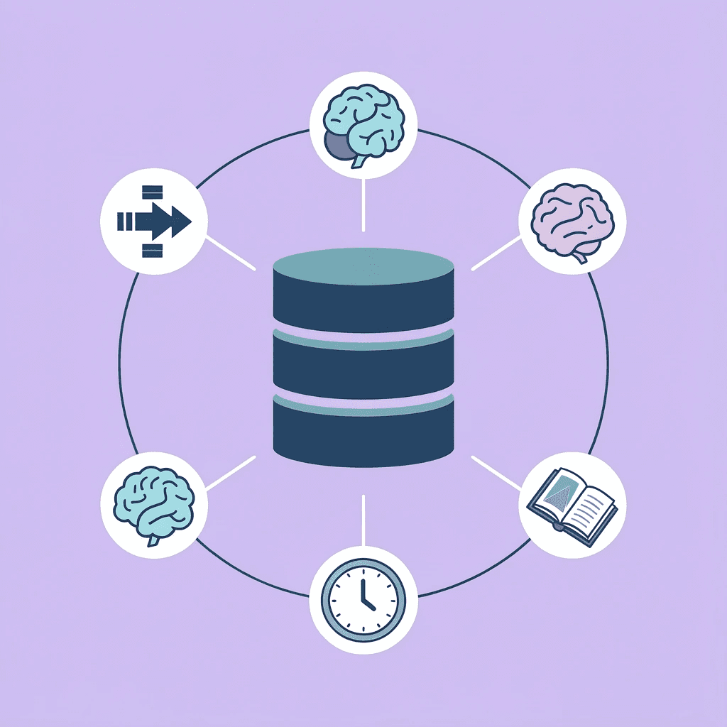 Network diagram showing LlamaIndex in the center connected to documents, databases, APIs, and structured content on one side, and language models on the other