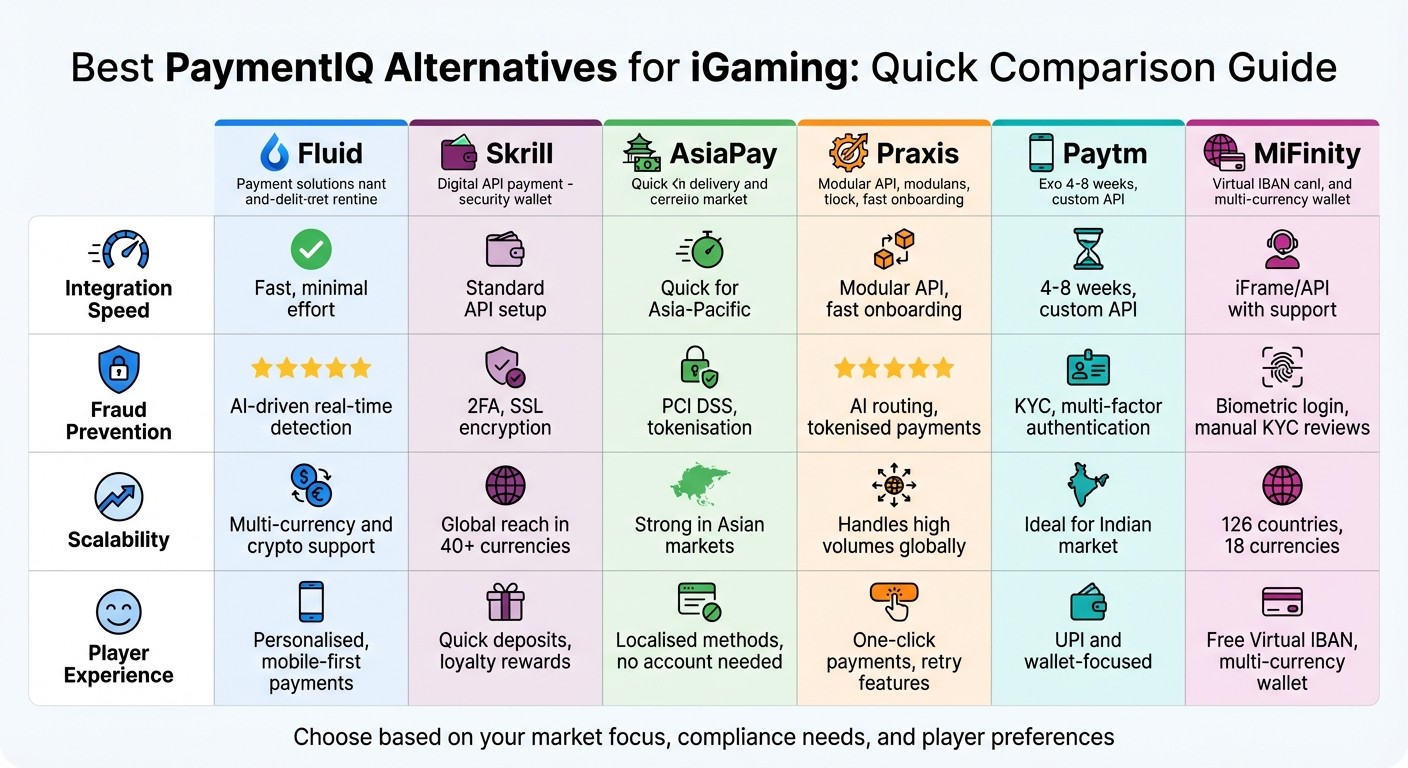 PaymentIQ Alternatives Comparison: Integration, Fraud Prevention & Scalability