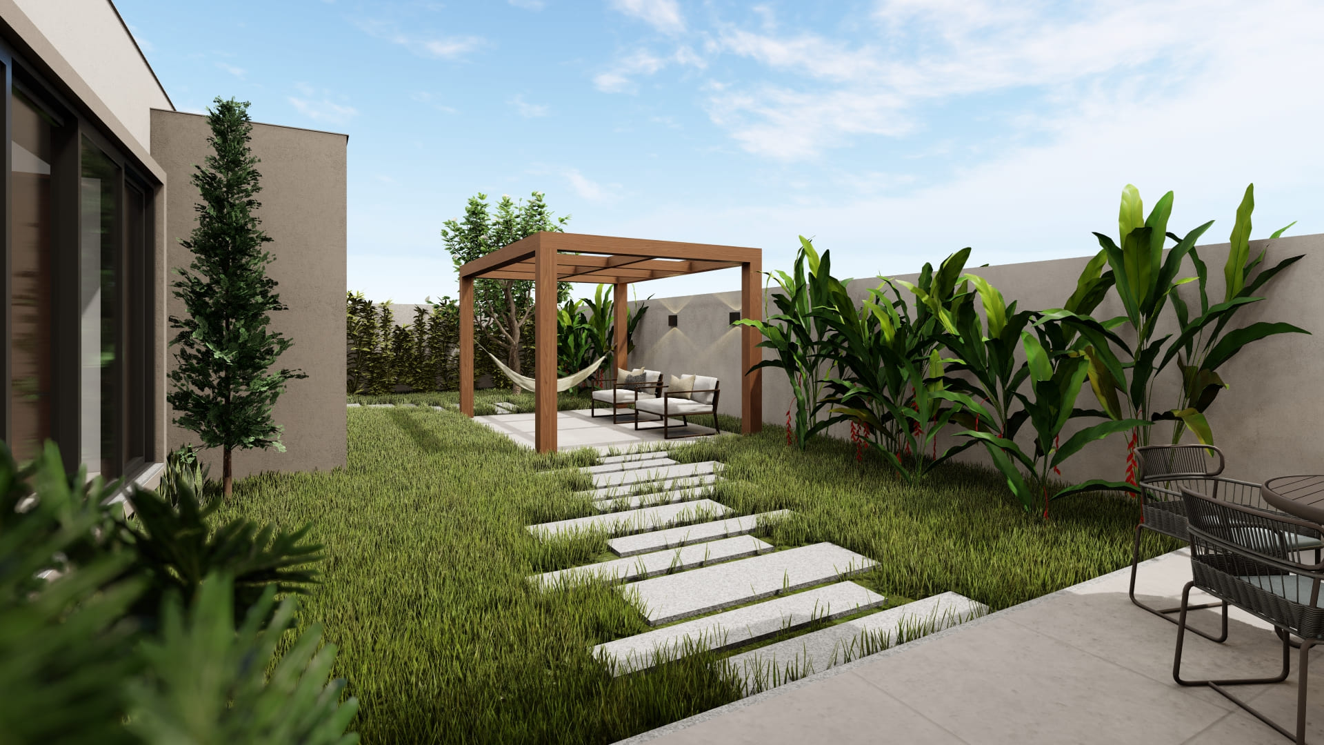 Projeto arquitetônico residencial da Meraki Arquitetura, com design inteligente, estética contemporânea e integração com o entorno.