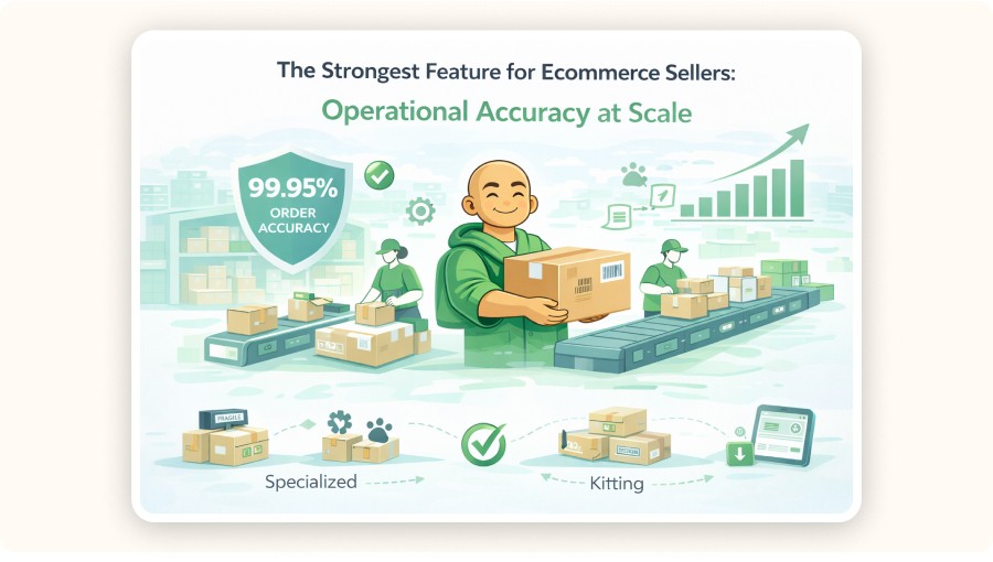 Simple illustration of warehouse packing boxes with high order accuracy and scale