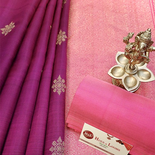 Magenta and Pink Kanchivaram Silk Saree