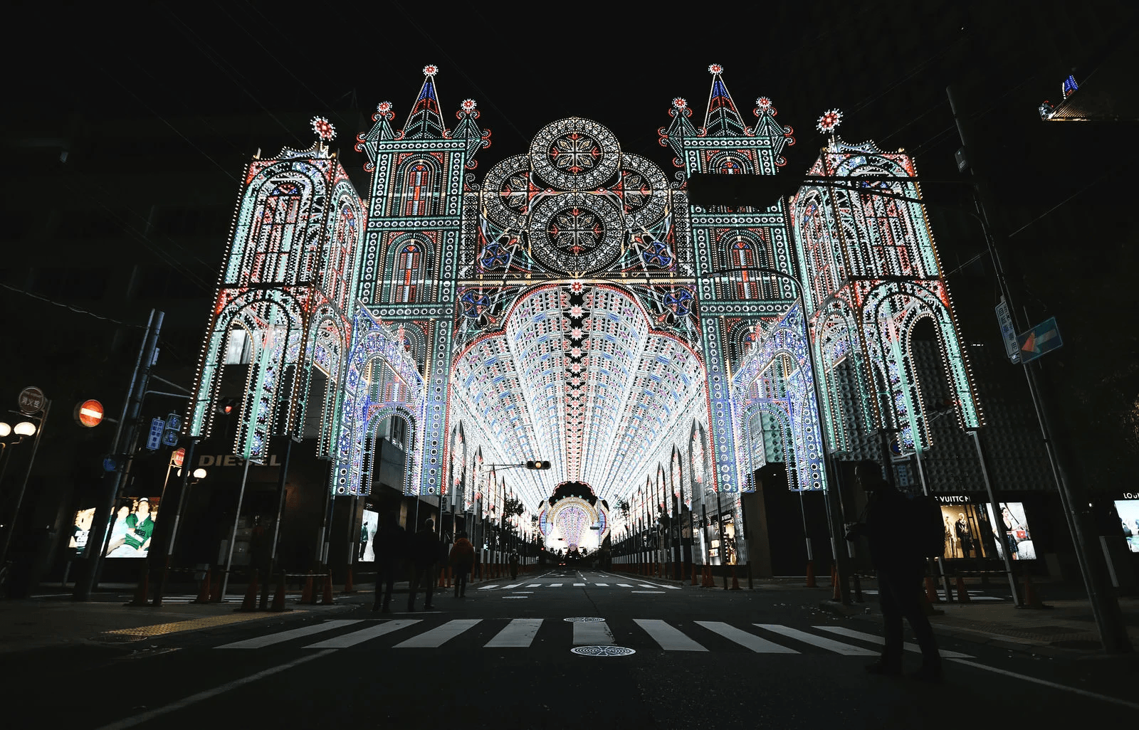 Light up of a building at Kobe Luminarie
