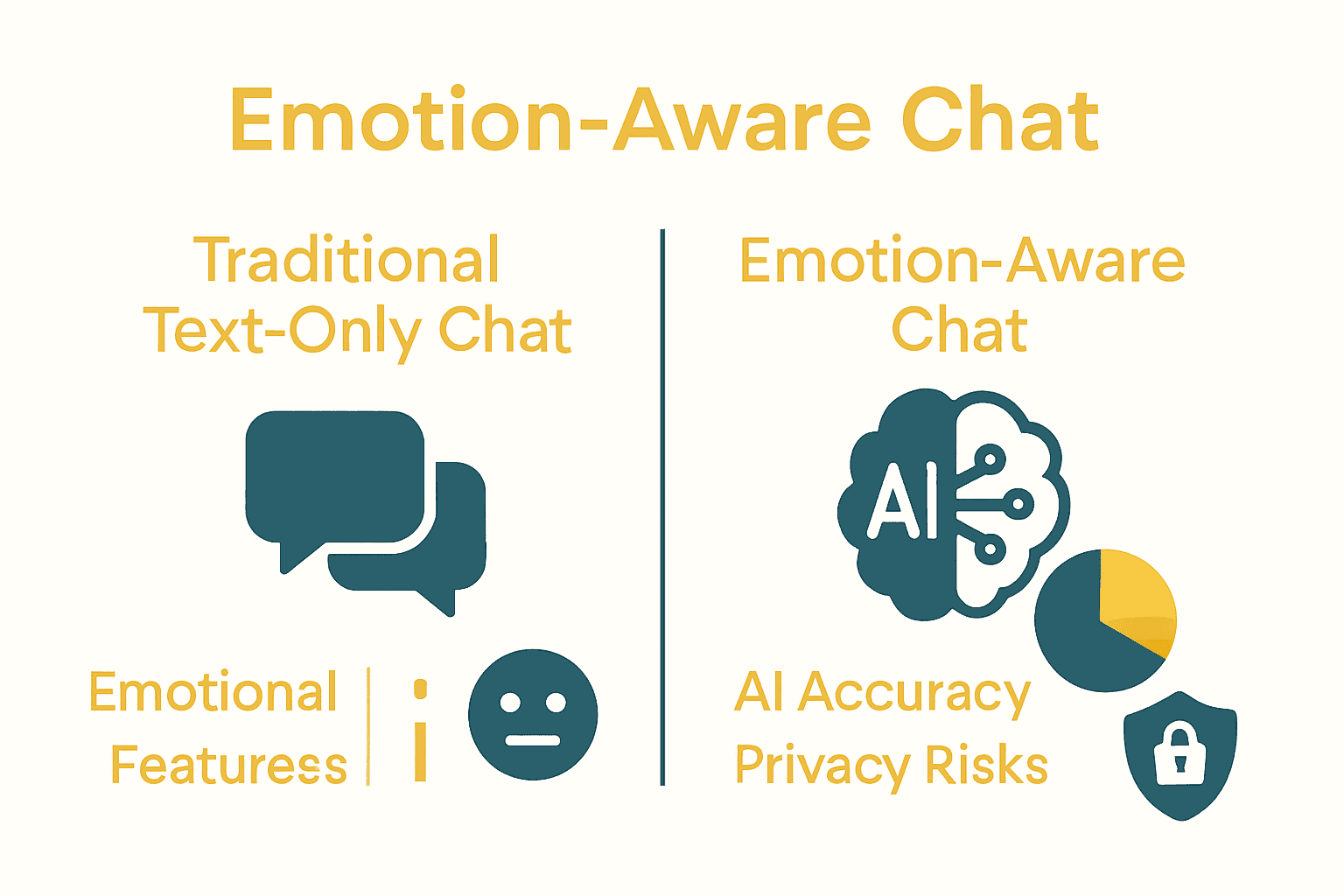 Infographic contrasting traditional and emotion-aware digital chats.