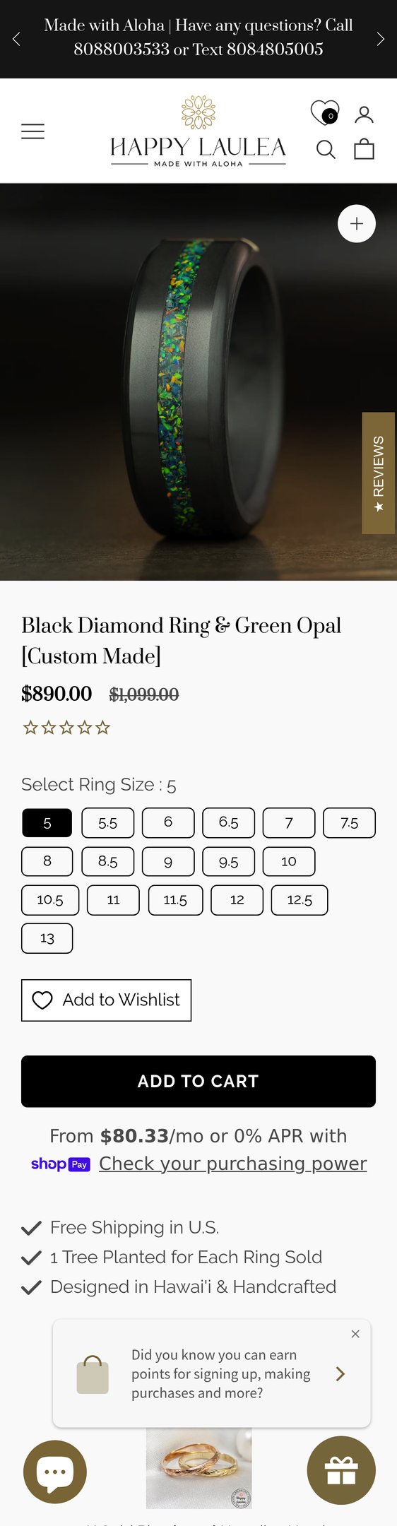 Jewelry product options include: ring for Black Diamond Ring & Green Opal [Custom Made] from HappyLaulea.