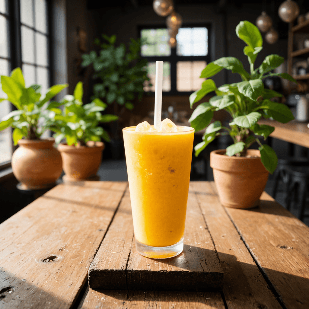 product photography of a cup of beverage, likely a milkshake or smoothie