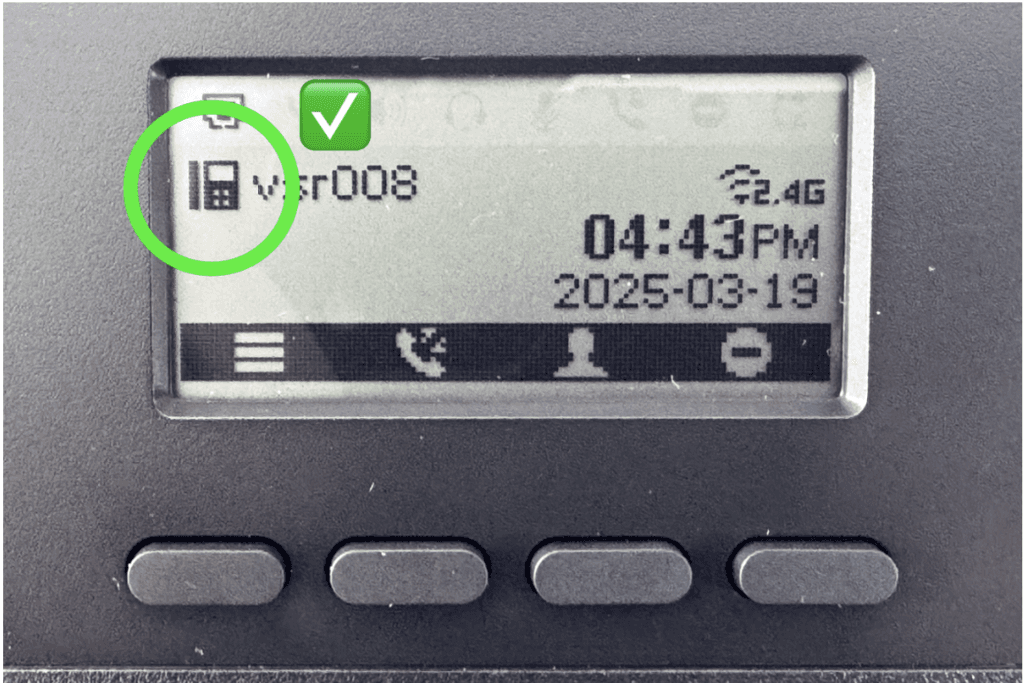 Une icône de téléphone confirme que le téléphone est connecté à Internet