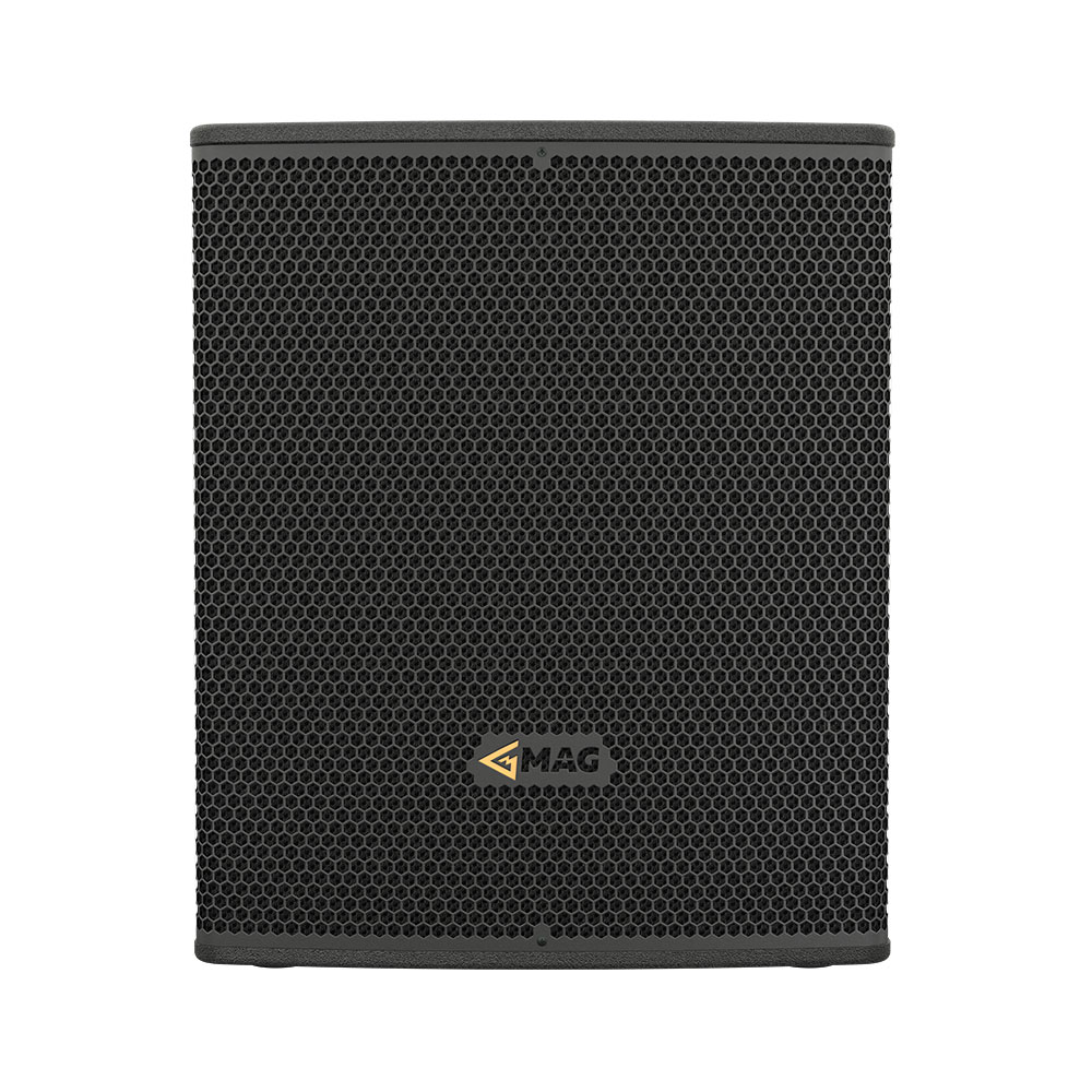 MAG speaker with hexagonal perforated grille