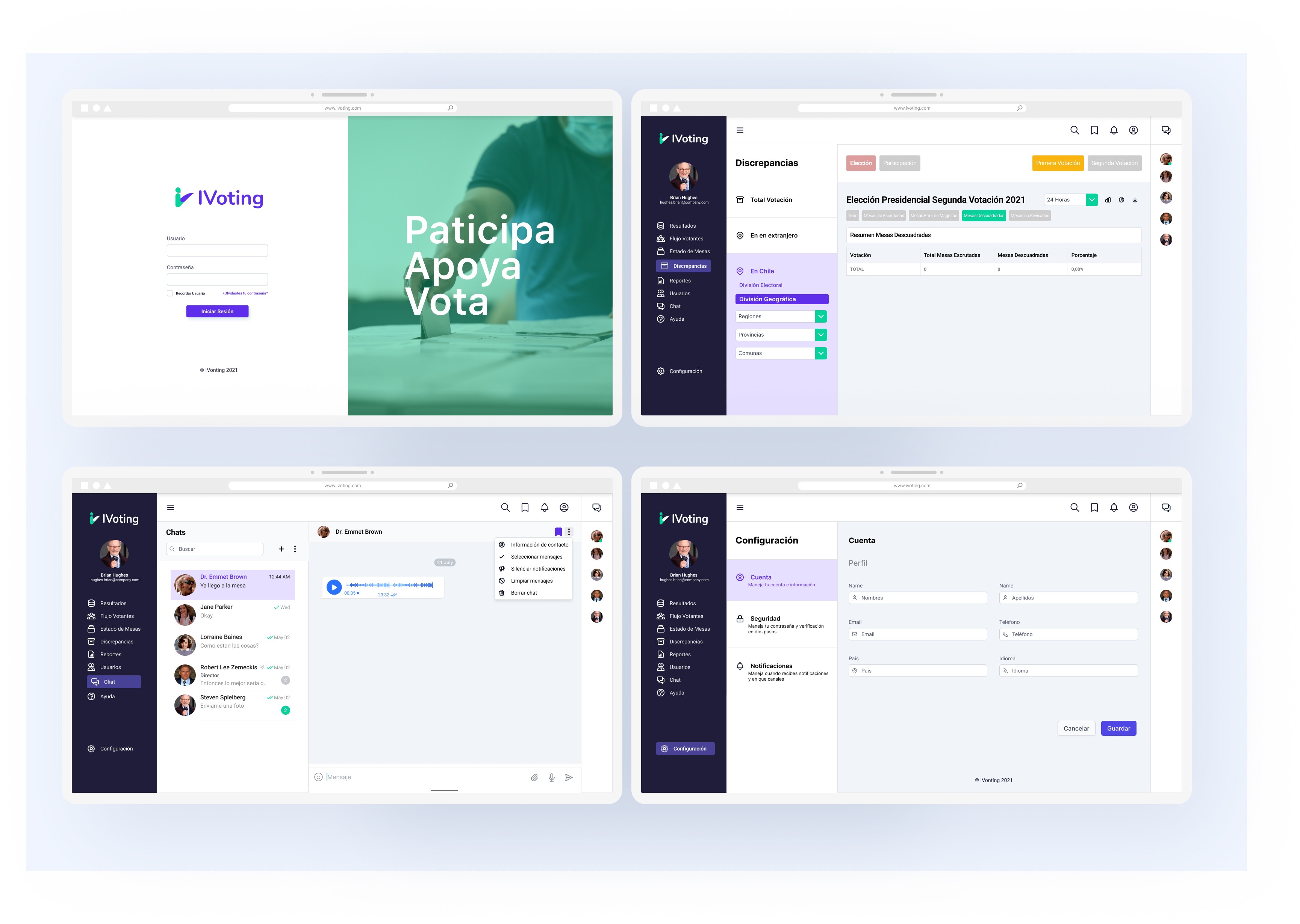 Web System screens