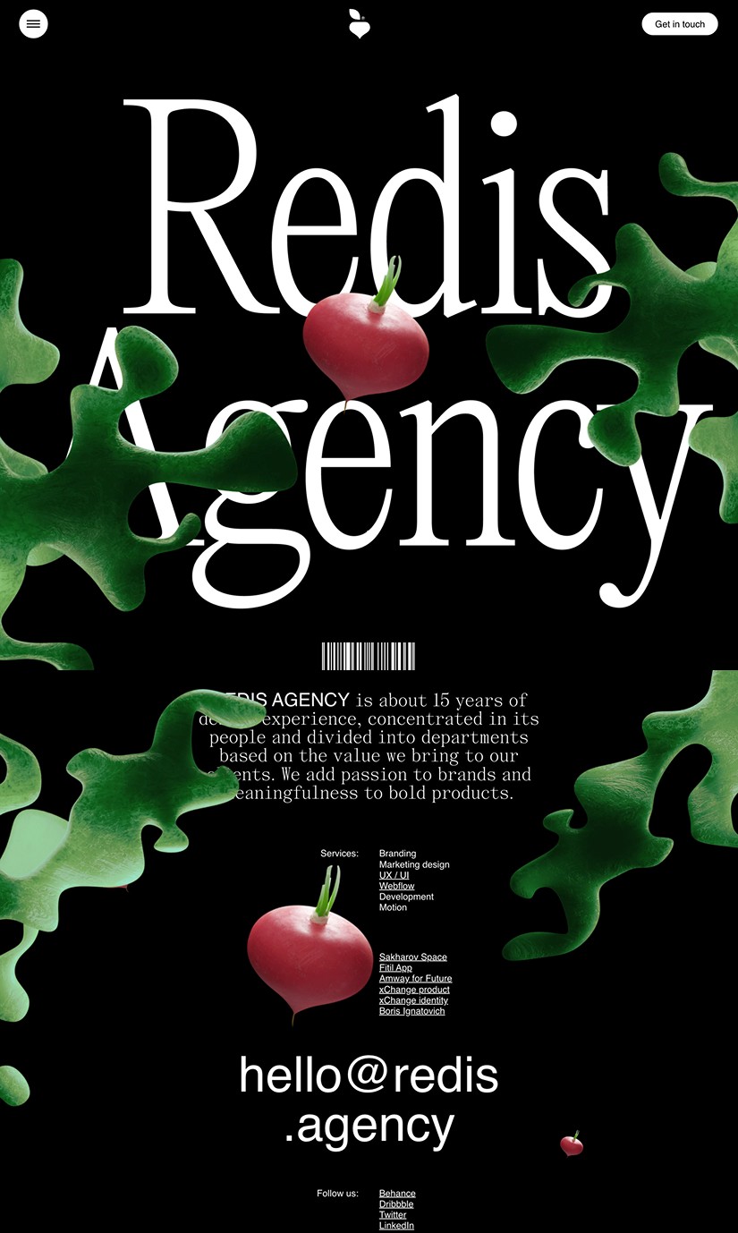 Best portfolio site - Redis Agency