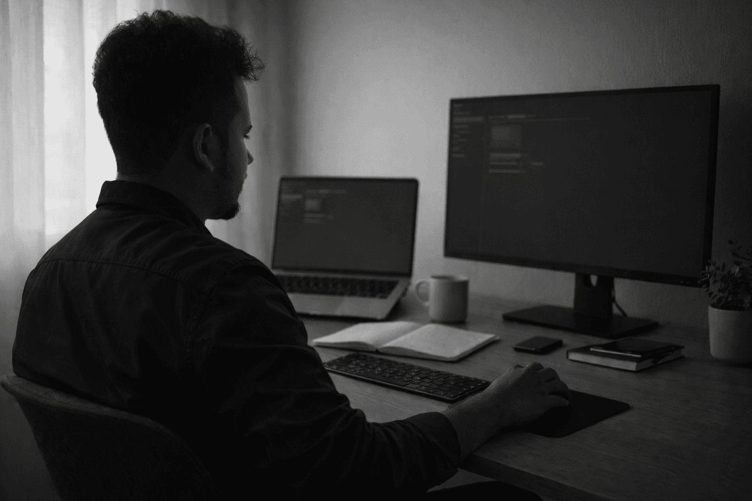 Michael Carter in a dark background