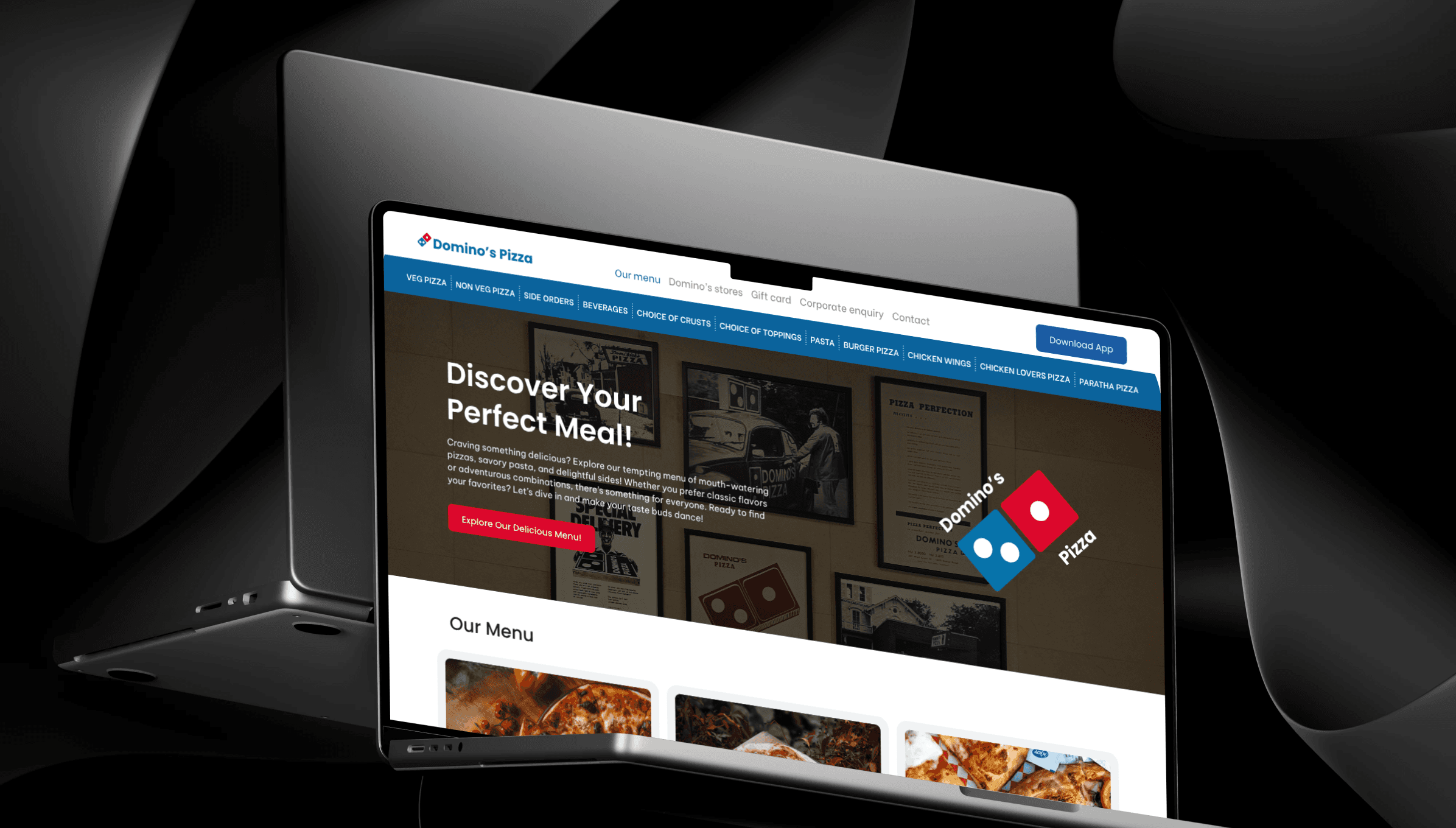 An image of a menu page