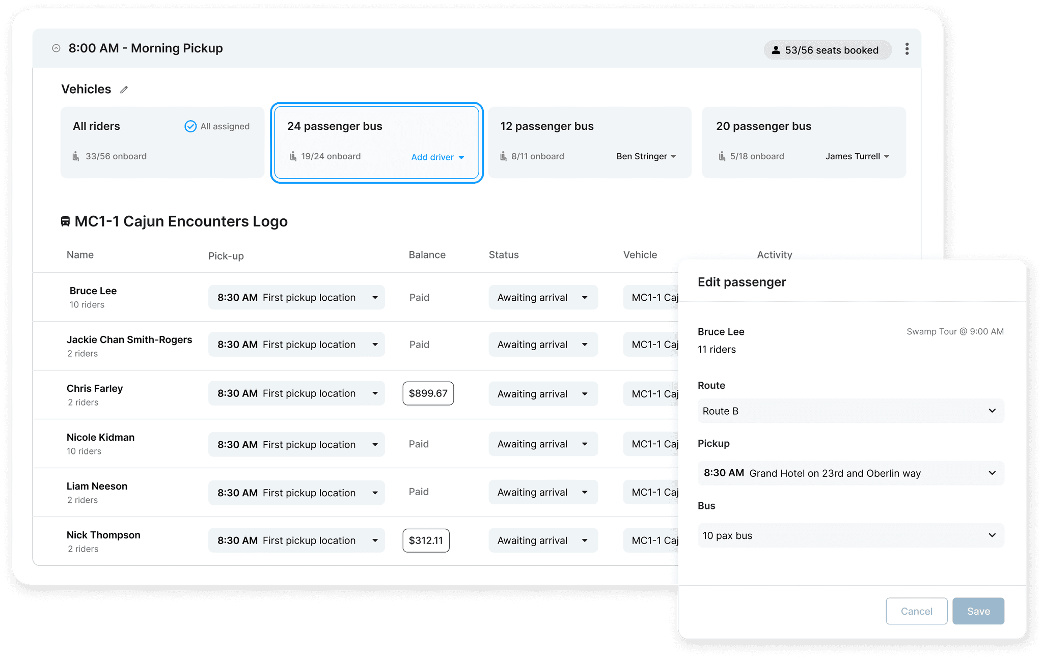 Transportation Management for Tour Operators