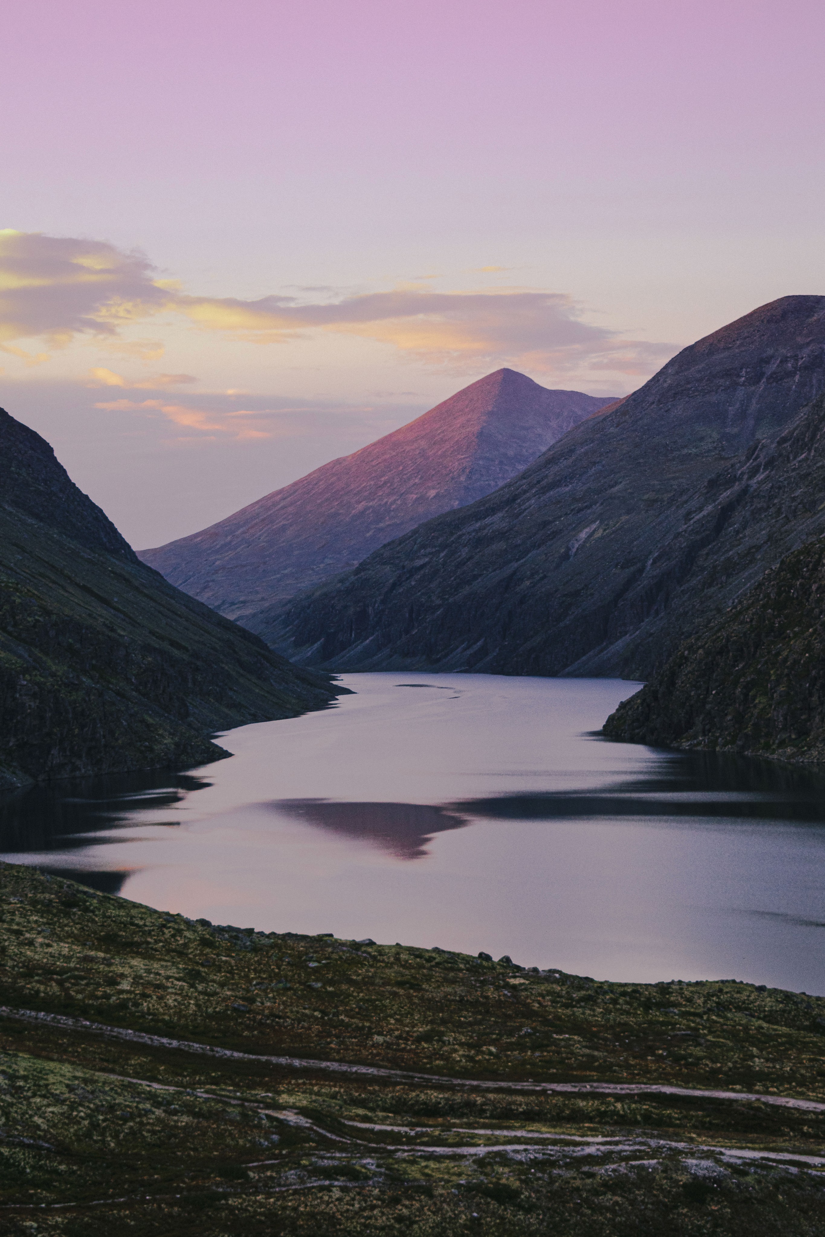 sunset in Norwegian mountains