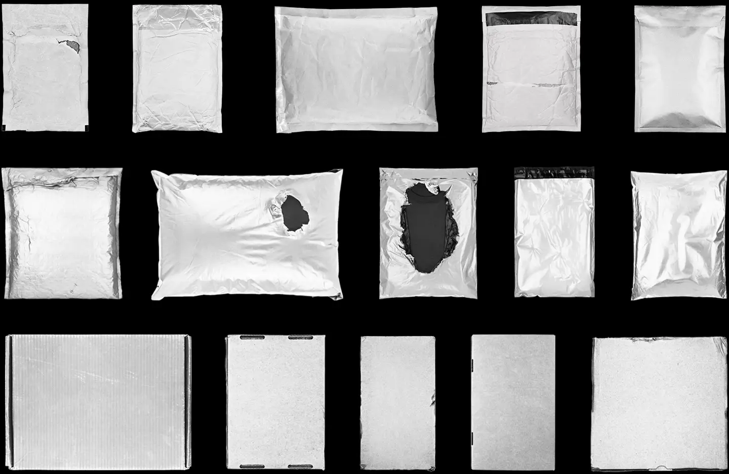 Delivery packaging bundle mockups preview