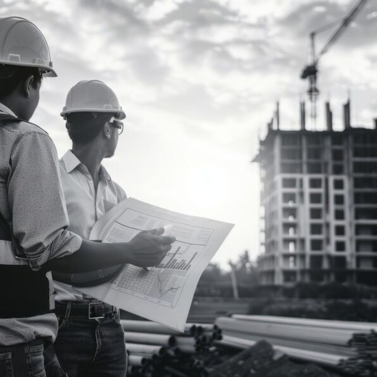 a group of men standing on top of a bridge