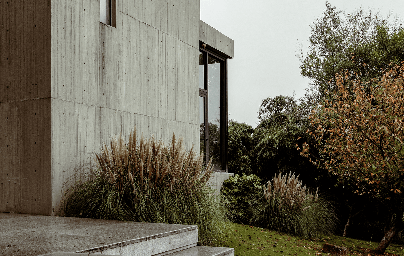 Modern building with natural landscape