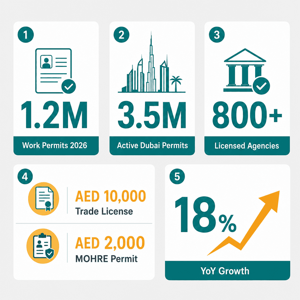 Infographic: Labour Recruitment Agency Dubai - License, Setup and How It Works
