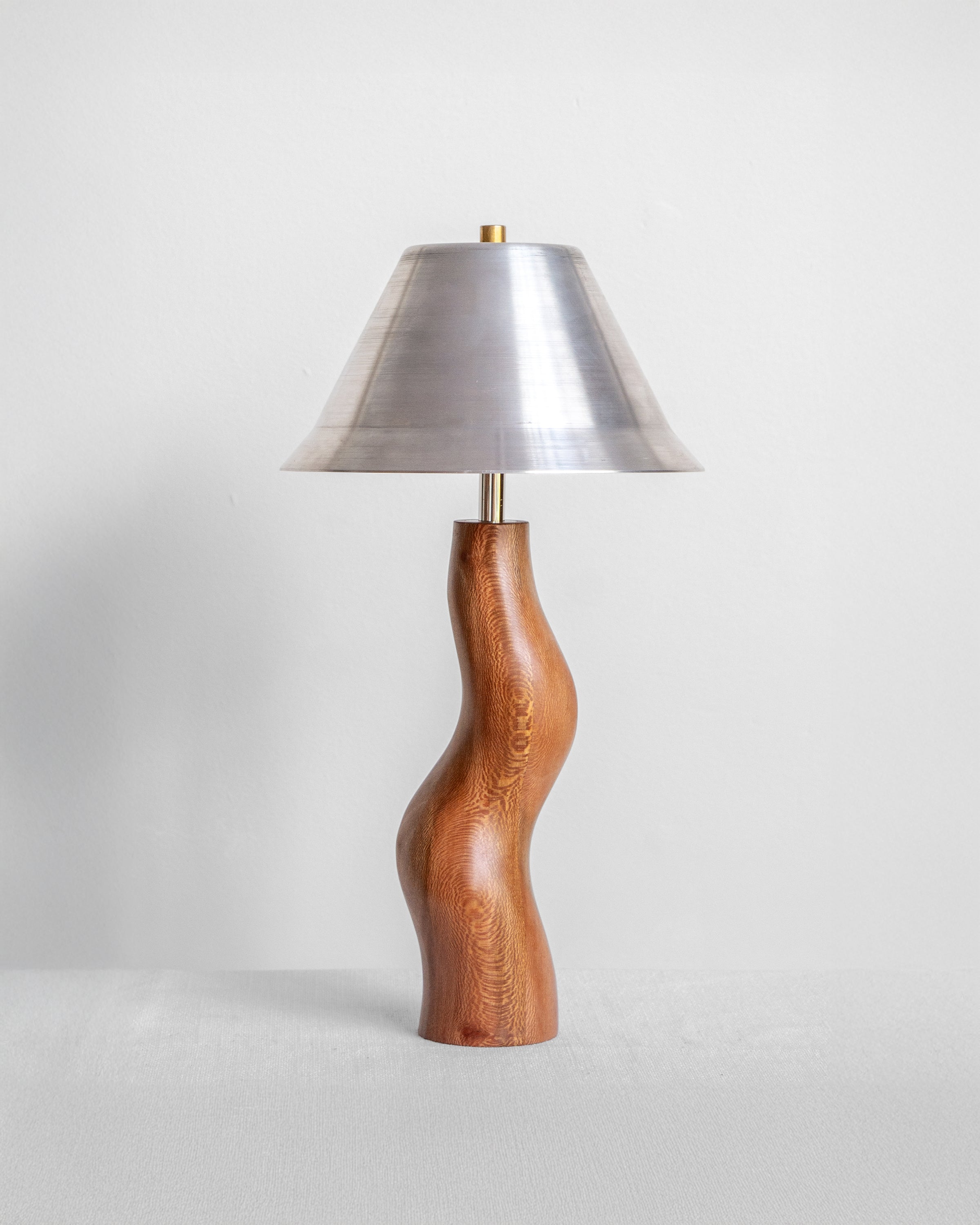 Dancing Desk Lamp with London Plane base and Aluminium shade on a light grey background with UK, EU and US/CA wiring available Wilkinson & Rivera