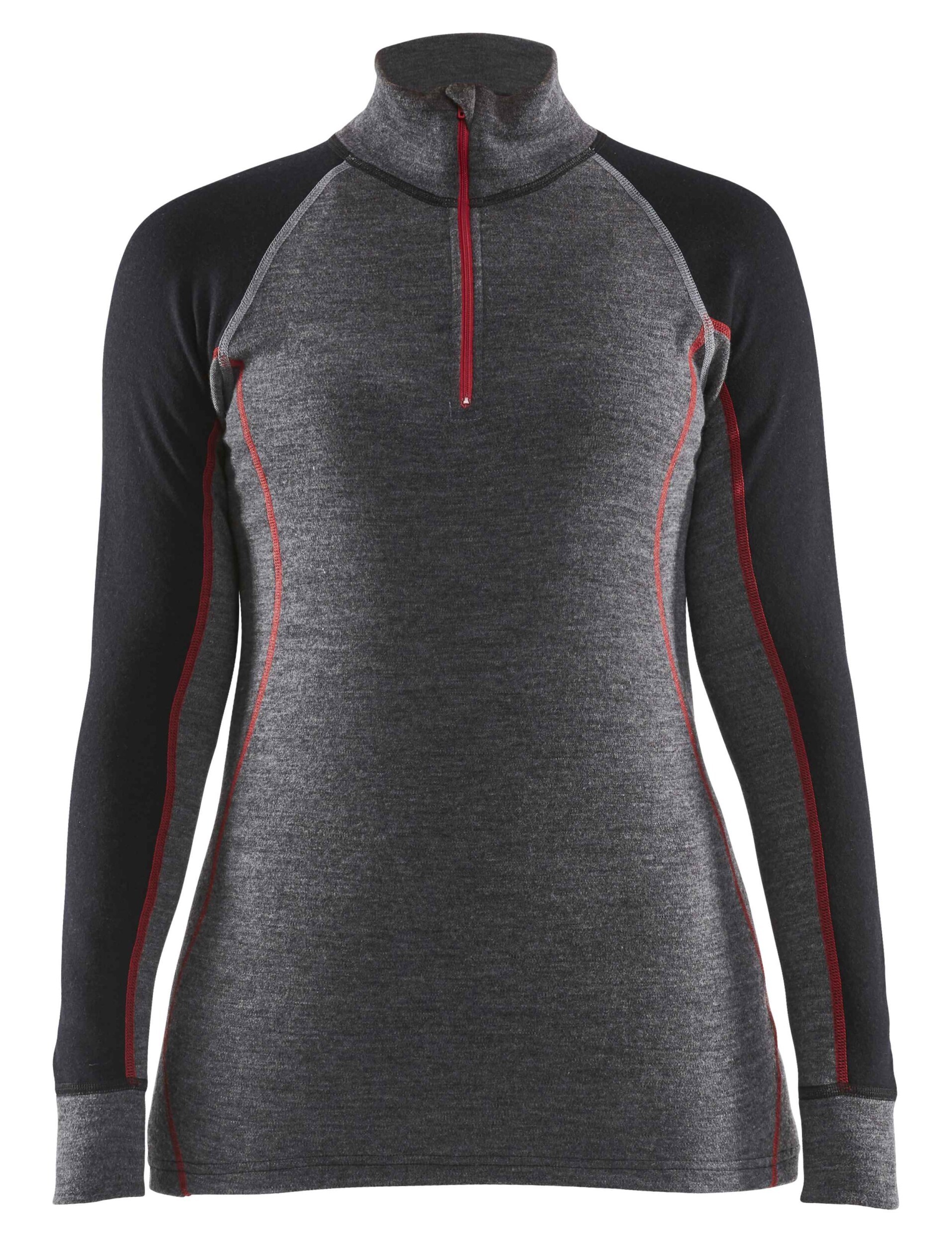 Slim fit werkhemd dames bij Vanatex — Blåkläder Dames Onderhemd met halve rits merinowol XWARM