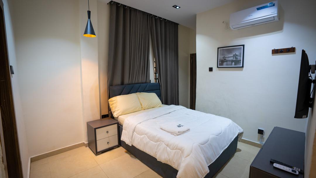 Stylish living area at Urban Suites, serviced shortlet apartment in Surulere, Lagos